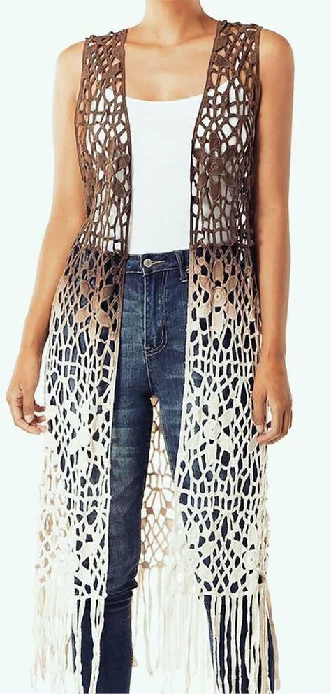 Crochet Summer Vest Free Pattern, Boho Vest Outfit, Crochet Vest Pattern Free Woman, Crochet Summer Vest, Long Vest Pattern, Boho Vest Crochet, Crochet Vest Pattern Free, Crochet Vests, Waistcoat Pattern