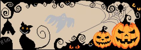 Halloween cat pumpkin horZ banner Pumpkin Banner Discord, Ghost Discord Banner, Halloween Header Gif, Vintage Halloween Banner, Halloween Banner Twitter, Header Halloween, Halloween Banner Discord, Halloween Twitter Headers, Halloween Header