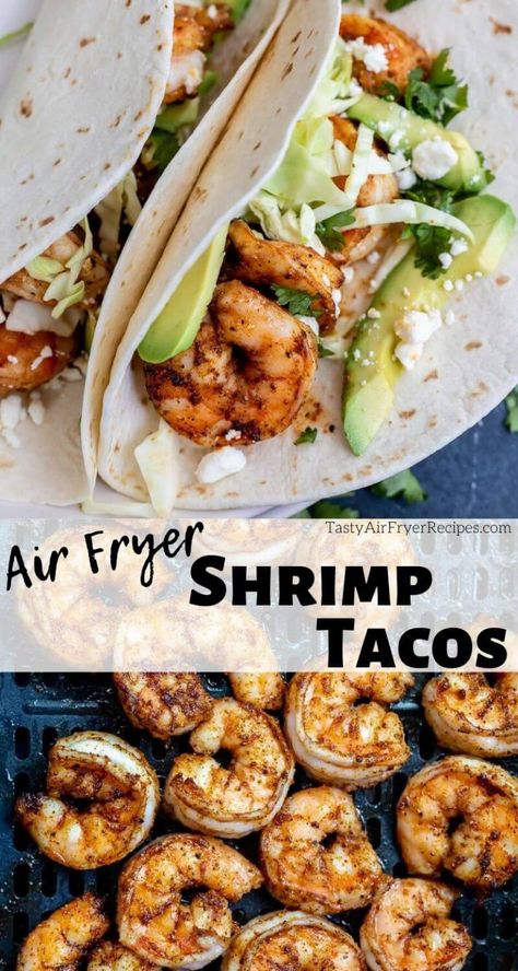 Shrimp Taco Recipe, Air Fryer Shrimp, Shrimp Taco, Shrimp Taco Recipes, Plats Healthy, Air Fryer Oven Recipes, Air Fry Recipes, Taco Recipe, Air Fryer Dinner Recipes