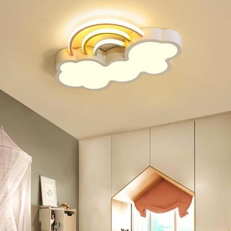 Cloud Ceiling, Childrens Lamps, Modern Kids Bedroom, Light Fixtures Bedroom Ceiling, Ceiling Lamps Bedroom, White Light Bulbs, Flushmount Ceiling Lights, Rainbow Cloud, Bedroom Ceiling Light