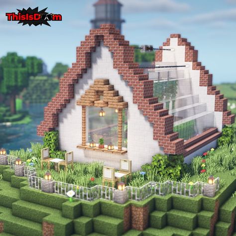 Glass Garden Minecraft, Minecraft Glass Roof, Minecraft Greenhouse, Garden Minecraft, Mc Ideas, Minecraft Inspiration, Cute Minecraft Houses, Minecraft Plans, Small Greenhouse