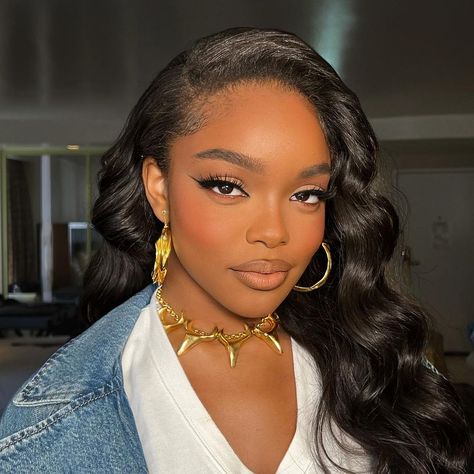 Marsai Martin Makeup, Marsai Martin, Face Beat Makeup, Prom Makeup Looks, Brown Skin Makeup, Face Card, Dark Skin Makeup, Kiss Makeup, Pretty Eyes