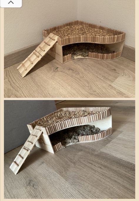 Diy Hamster Stuff Cardboard, Hamster Diy House, Diy Hamster Hide, Homemade Hamster Toys, Hamster House Diy, Diy Hamster Stuff, Rat Habitat, Hamster Diys, Diy Hamster House