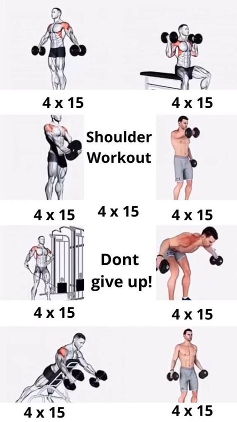 Shoulder Day Workout, Shoulder Dumbbell Workout, Shoulder Workout Routine, Back And Shoulder Workout, Best Shoulder Workout, Workouts Routines, Workout Gym Routine, Bodybuilding Workouts Routines, Best Gym Workout