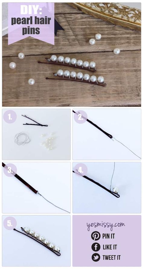 Hair Pins Diy, Beaded Hair, Pearls Diy, Pearl Hair Pins, Diy Mothers Day Gifts, Mother's Day Diy, Hair Beads, Diy Hair Accessories, Pearl Hair