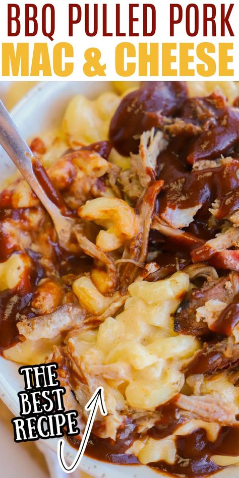 Pull Pork And Mac And Cheese, Pulled Pork With Mac And Cheese, Pulled Bbq Chicken Mac And Cheese, Mac And Cheese With Pork Belly, Bbq And Mac And Cheese, Mac And Cheese And Pulled Pork, Bbq Macaroni And Cheese, Dinner Ideas Pulled Pork, Macs Mac And Cheese Recipe