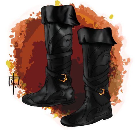 Stealth Boots by CarlosTorreblanca.deviantart.com on @DeviantArt Dnd Boots, Manga Shoes, Rpg Items, Fire Boots, Arcane Trickster, Fantasy Things, Fantasy Items, Steampunk Boots, Dnd Inspiration