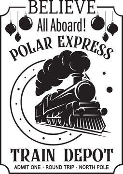 Polar Express Coloring Pages Free, Polar Express Drawing, Polar Bear Express, Ink Reference, Polar Express Party, Polar Express Train, School Decor, Train Depot, Polar Express