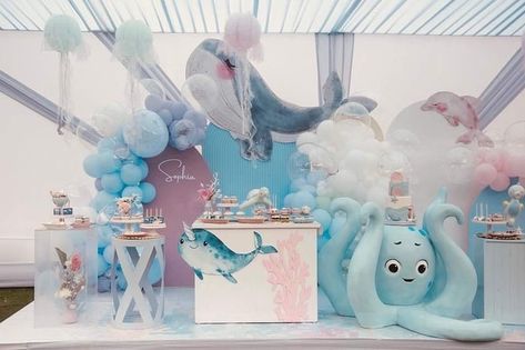 Sea Birthday Party Ideas, Birthday Under The Sea, Under The Sea Birthday Party, Baby First Birthday Cake, Farm Theme Birthday, Under The Sea Birthday, Sea Birthday Party, Under The Sea Theme, Boy Decor