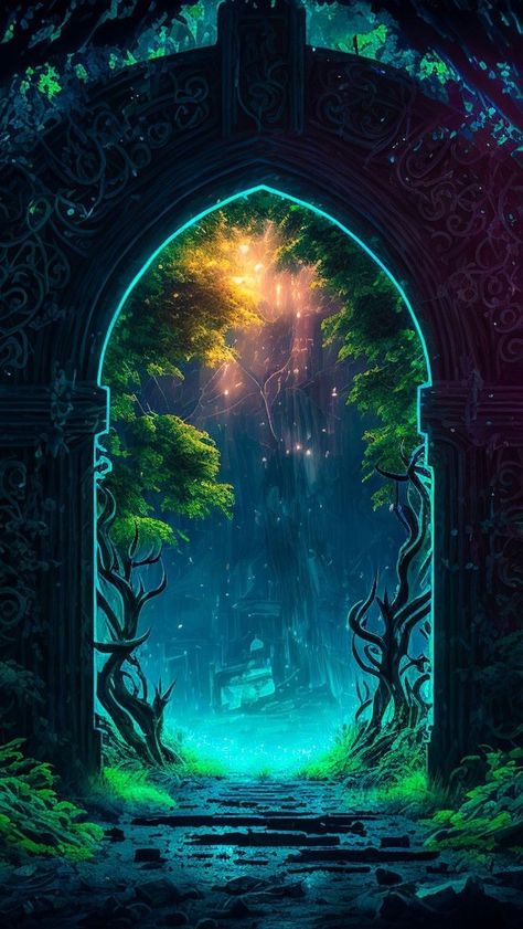 Forest Animated, Portal Art, Wallpaper Artwork, Arte Peculiar, Dreamy Artwork, Mystical Forest, New Background Images, Fantasy Forest, Fantasy Places