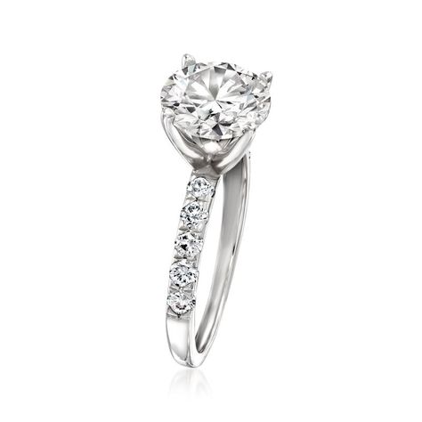 3.50 ct. t.w. Lab-Grown Diamond Engagement Ring in 14kt White Gold. Size 9 Engagement Ring Round Cut, Physical And Chemical Properties, Lab Grown Diamond Engagement Ring, Engagement Ring Round, Pure Design, Diamond Birthstone, Fine Jewelery, Lab Grown Diamonds Engagement, White Gold Band