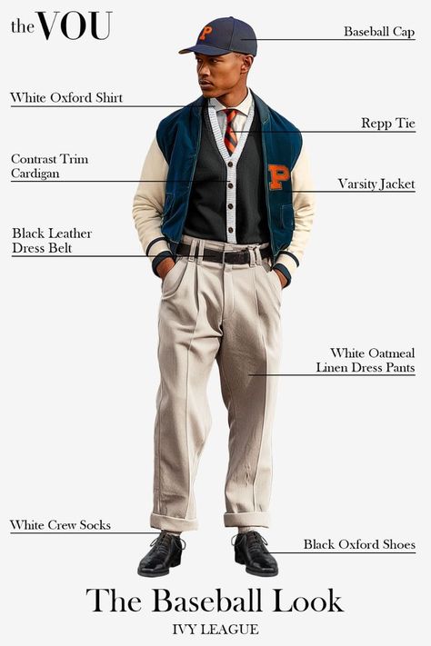 Ivy League Baseball Mannequin Outfit Idea for Males- #Baseball #Concept #Ivy #League #Males #model #outfit Check more at https://howcandothis.com/manstyle/ivy-league-baseball-mannequin-outfit-idea-for-males/ Collegiate Aesthetic Outfits, Preppy Outfits 2000s, Ivy League Outfit, Varsity Sweater Outfit, Baseball Style Outfits, Outfit Idea For Men, Varsity Outfit, Old Money Look, Gentleman Fashion