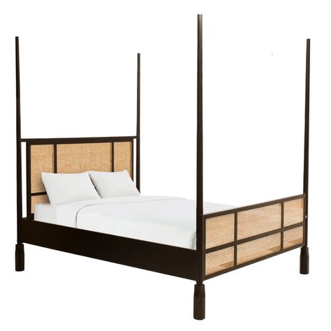 4 Poster Beds, Black Headboard, Four Poster Bed, Four Poster, Poster Bed, Perfect Bedroom, Contemporary Bed, Black Floor Lamp, Black Bedding