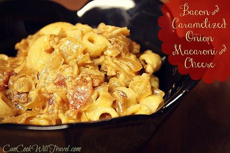 Bacon and Caramelized Onion Macaroni and Cheese Baked Caramelized Onion Pasta, Carmalized Onion Pasta Bake, Carmelized Onion Creamy Pasta, Carmalized Onion Baked Pasta, One Pan Carmalized Onion Pasta, Elbow Pasta, White Cheddar Cheese, Gruyere Cheese, Cheese Dishes