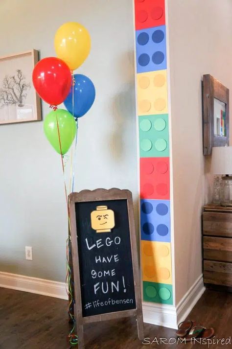 33 Best DIY Lego Party Decoration Ideas You Have To Try Lego Themed Birthday Party, Lego Party Decorations, Festa Power Rangers, Recuerdos Primera Comunion Ideas, Lego Themed Party, Decorating Crafts, Lego Diy, Decorating Party, Lego Birthday Party