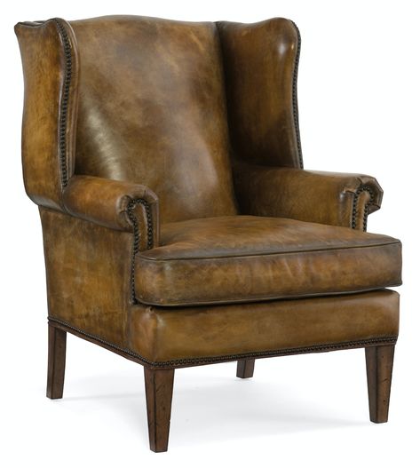 Developed by one of America's premier manufacturers to offer quality furniture at affordable prices. Each piece is meticulously hand-crafted using the most exquisite leathers in the world. Club Chairs Living Room, Hooker Furniture Living Room, Man Chair, Leather Wing Chair, Leather Wingback Chair, Leather Wingback, Living Room Furnishings, Leather Club Chairs, Leather Accent Chair