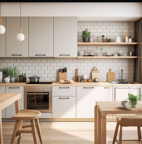 Nordic Retro Kitchen, Living Room Designs Minimalist Scandinavian Style, Apartment Decor Scandinavian, Scandinavian Kitchen Living Room, Nordic Furniture Scandinavian Interiors, Minimalist Functional Kitchen, Kitchen Interior Japandi, Japandi Interiors Apartment, Scandinavian House Decor