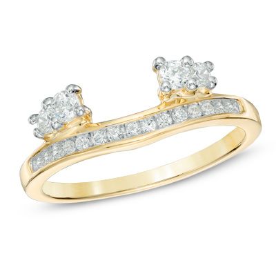 1/3+CT.+T.W.+Diamond+Solitaire+Enhancer+in+10K+Gold Wide Diamond Bands, Ring Enhancers, Gemstone Rings Unique, Solitaire Enhancer, Ring Upgrade, Diamond Tops, Ring Enhancer, Blue Gemstone Rings, Handmade Jewelry Ring