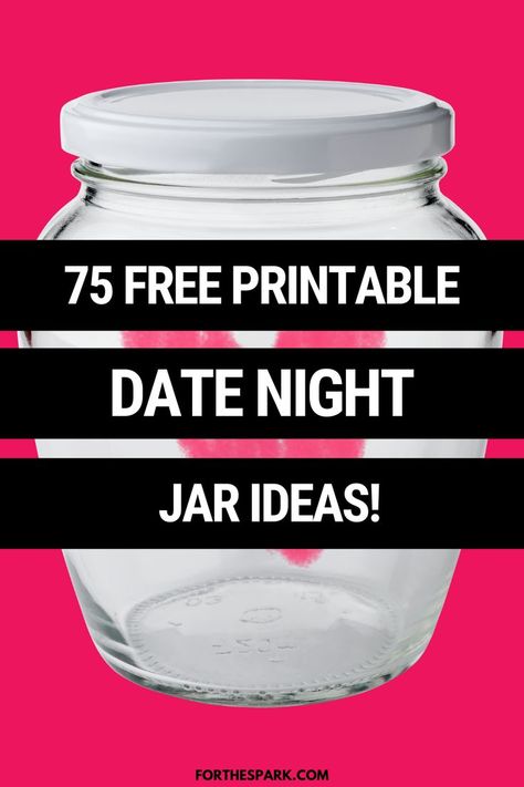 Stop struggling to come up with fun and creative date night ideas. We've got you covered! Spice up your date night with these fun date night jar ideas ❤️ Download for FREE and print! #datenightideas #datenightjar Printable Date Night Ideas, Date Night Roulette Ideas, Date Ideas Gift Jar, Diy Date Night Jar Ideas, Date Night Drawing Ideas, Date Night Categories, Priceless Date Night, Date Idea Jar Diy, Free Date Night Ideas At Home