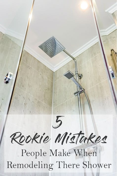 While DIYing a major bathroom remodel might sound like a good idea, you could face some MAJOR problems if you aren't careful. To help avoid them, check out this article! | Innovate Building Solutions | Walk in shower no door | walk in shower small bathroom | bathroom remodel on a budget | master bathroom remodel | #bathroomremodel #MasterBath #walkinshower Bathroom Shower Doors Walk In, Very Small Bathroom Ideas With Shower Walk In, Budget Friendly Shower Remodel, Restroom Remodel Ideas On A Budget, 4 X 5 Shower Ideas, Shower Remodel Easy To Clean, Walk-in Shower No Door, Master Shower Dimensions, Walk In Shower Designs No Door