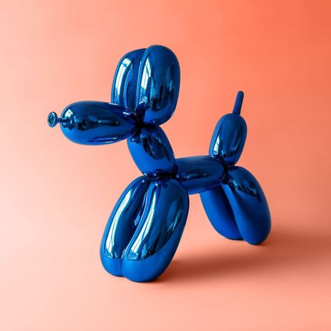 Jeff Koons "Balloon Dog (Blue)" | Weng Contemporary Balloon Dog Art, Koons Balloon Dog, Jeff Koons Balloon Dog, Balloon Dog Sculpture, Porcelain Sculpture, Mass Culture, Jeff Koons, Dog Sculpture, Balloon Dog