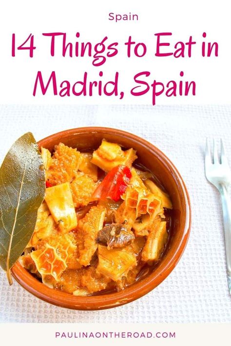 Are you wondering what to eat in Madrid? This Madrid food guide is about the best food to try in Madrid, Spain including Madrid food restaurants where you can enjoy tapas, paella and more. Are you looking for the ultimate Madrid food guide? Find a selection of the best food in Madrid incl. food markets in Madrid and the best restaurants in Madrid to enjoy typical dishes from Madrid. Best Madrid tapas incl.! #madrid #food #madridfood #madridrestaurants #spainfood #spanishfood #churros #streetfoo Food In Madrid, Spanish Dessert Recipes, Authentic Spanish Recipes, Easy Spanish Recipes, Madrid Food, Belgian Fries, Best Tapas, Food To Try, Spain Food