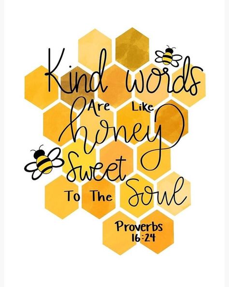 Bee Happy Quotes, Bee Bulletin Boards, Painted Bee Hives, Bible Verse Painting, Bee Quotes, Bee Themed Classroom, Bee Classroom, Bible Verse Background, Bee Painting