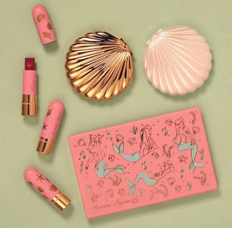 Cute Makeup Products Packaging, Creative Makeup Packaging, Beautiful Makeup Packaging, Pretty Makeup Packaging, Themed Makeup Products, Cute Makeup Packaging, Mermaid Products, Disney Mermaid, Makeup Packaging