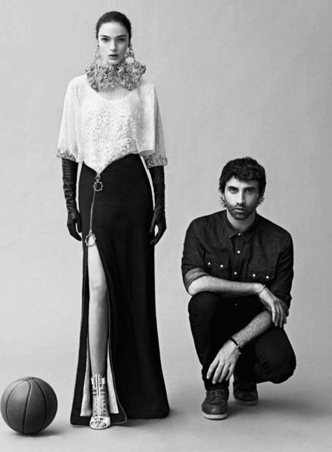 Italian supermodel Mariacarla Boscono and Italian designer (currently at Givenchy) Riccardo Tisci Karim Sadli, Maria Carla, Mariacarla Boscono, Ricardo Tisci, Givenchy Couture, Riccardo Tisci, Fritz Lang, Elle Us, Elle Magazine