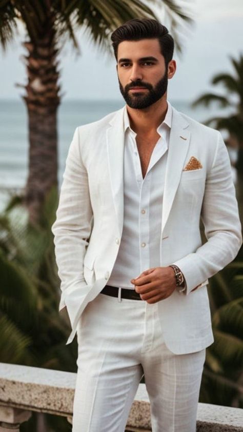 Good product but different sizes need to be careful the same size different colors and one is too small Beach Groom Attire, Summer Wedding Groom Attire, Groom Beach Wedding Attire, Suits For Groomsmen, Linen Suit For Men, Beige Linen Suit, Casual Wedding Suit, Beach Wedding Groom Attire, Beach Groom