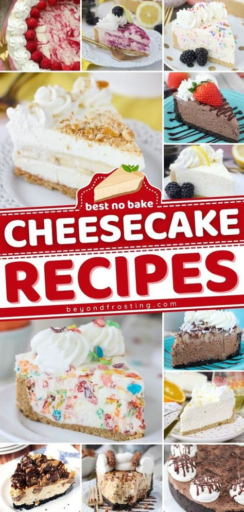 Easy No Bake Cheesecake Recipes, Summer Cheesecake Recipes, Bake Cheesecake Recipes, Unique Cheesecake Recipes, No Bake Cheesecake Recipes, Fruity Pebble Cheesecake, Unique Cheesecake, Summer Cheesecake, Best No Bake Cheesecake