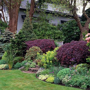 Pretty idea for my front side yard Flower Garden Design, Front Landscaping, Garden Shrubs, Have Inspiration, Gorgeous Gardens, Gardening Landscaping, Yard And Garden, Garden Cottage, Garden Landscape