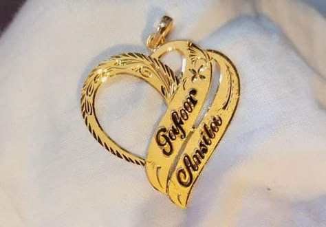 Heart Dollar Gold Chain, Name Dollar Gold, Nuptial Chain, Rings With Names, Gold Dollars, Fashion Jewelry Necklaces Gold, Engraving Designs, Hand Carved Jewelry, Dubai Gold Jewelry