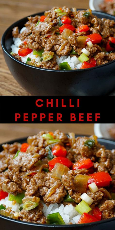 Pepper Steak With Ground Beef, Ground Beef Simple Easy Dinners, Pepper Ground Beef Recipes, Minced Steak Recipes, Fast Easy Ground Beef Dinner, Stir Fry Minced Beef, Peppers Ground Beef Recipe, Ground Beef Pepper Steak, Minced Beef Stir Fry