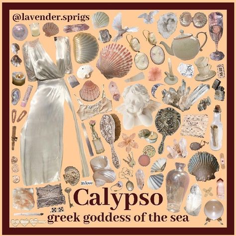 Greek Nymph Aesthetic, Calypso Greek Mythology, Calypso Tattoo, Calypso Goddess, Calypso Aesthetic, Amphitrite Goddess, Goddess Core, Ancient Aesthetic, Greek Aesthetic