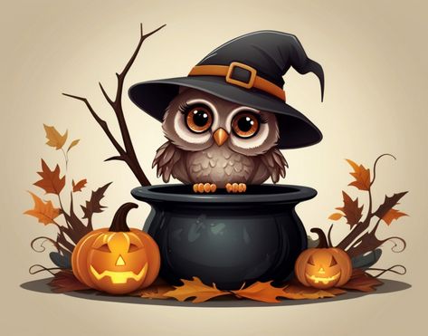 Add a touch of whimsy to your Halloween with this adorable baby owl sitting on a cauldron, surrounded by glowing pumpkins. Perfectly spooky and sweet! 🎃🦉 #HalloweenOwl #WhimsicalHalloween #CuteOwl #SpookySeason #PumpkinDecor Pumpkin Cauldron, Enchanted Halloween, Glow Pumpkin, Owl Sitting, Halloween Owl, Baby Owl, Whimsical Halloween, Halloween Baby, Baby Owls