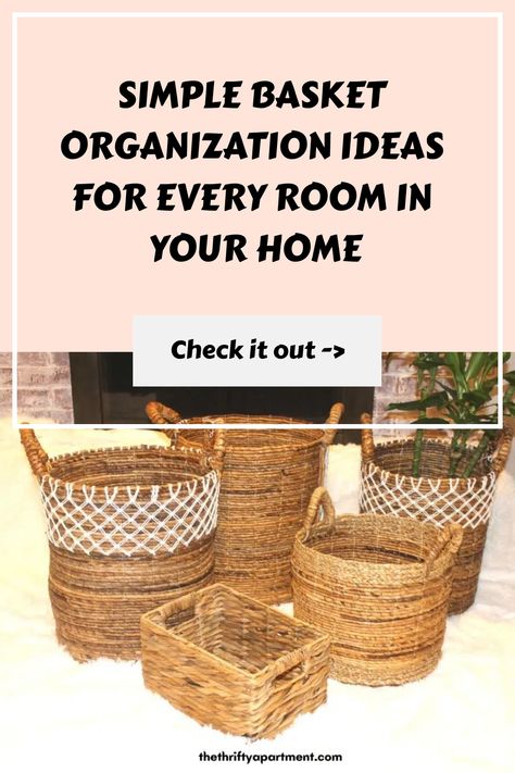 One of my favorite things to use for organizing is baskets. Baskets come in various shapes, sizes, and styles and can be used for practically any form of storage. Baskets are highly multi-functional, helping to Baskets On Shelves, Small Basket Decor Ideas, Basket Storage Ideas, Large Basket Decor Ideas, Small Basket Decor, Decorating With Baskets, Wicker Basket Decor Ideas, Uses For Baskets, Wicker Basket Decor