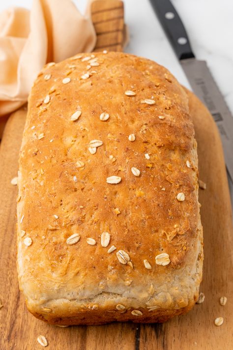 Oat Bread - Simply Oatmeal How To Make Oatmeal Bread, Oatmeal Flour Bread Recipes, Oatmeal Honey Bread, Oatmeal Bread Easy, Honey Oat Bread Machine Recipe, Oatmeal Bread No Flour, Oat Bread Recipe No Flour, Oats Bread Recipe, Homemade Oat Bread