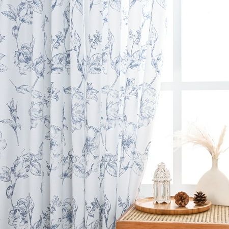 1FLORAL DESIGN : Floral curtains with blue color,blue floral window curtain bring natural style indoors. 2HIGH-QUALITY MATERIALS: Floral curtains are made of linen blend fabric, which is durable. Floral curtains and drapes are crafted in premium workmanship. 3LIGHT FILTERING OPACITY :Floral curtain protecting your privacy. These are linen blend curtains that block out the sun and filter the light, but they don't block out the light completely. 4WIDE APPLICATION: Floral curtains for livingroom ,b Blue Floral Curtains, Farmhouse Style Curtains, White Valance, Semi Sheer Curtains, Affordable Curtains, Cafe Bathroom, Curtains Grommet, 2024 Bedroom, Blue White Kitchens