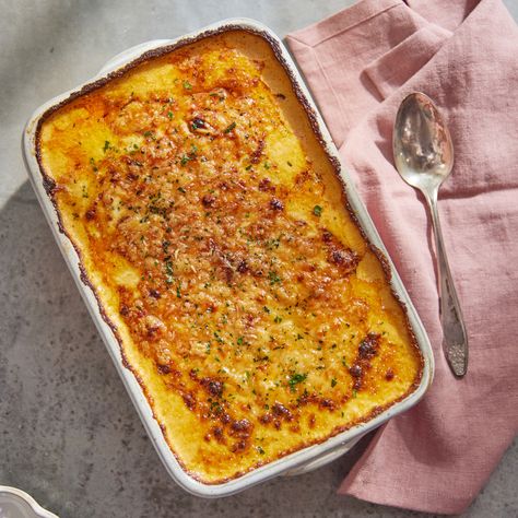 Gruyère Potato Casserole Magnolia Recipes, Magnolia Table Recipes, Joanna Gaines Recipes, Magnolia Network, Magnolia Kitchen, Magnolia Table, Potatoe Casserole Recipes, Potato Side Dishes, Bbq Pulled Pork