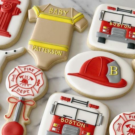 Gender Reveal Firefighter Ideas, Baby Shower Firefighter Theme, Fire Truck Gender Reveal, Firefighter Gender Reveal Party, Badges Or Bows Gender Reveal Firefighter, Fireman Gender Reveal Ideas, Fire Truck Gender Reveal Ideas, Fire Fighter Gender Reveal Shower Ideas, Fire Department Gender Reveal Ideas