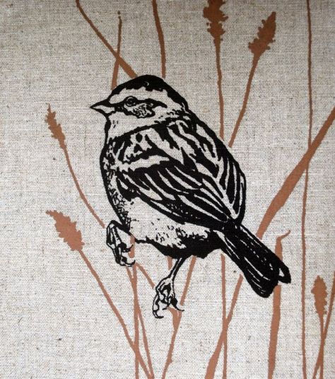 Sparrow Linocut, Bird Printmaking, Gcse Art Sketchbook, Linoleum Print, Linocut Printmaking, Lino Art, Hand Carved Stamps, Bird Quilt, Linocut Art