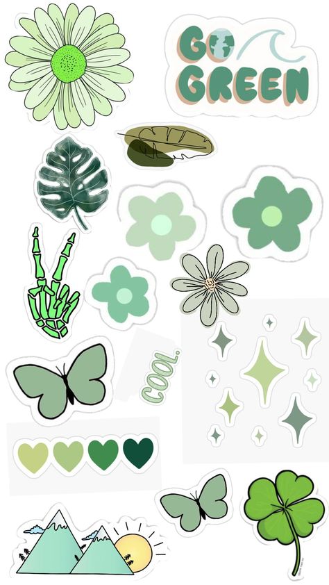 Stickers Ideas, Little Drawings, Stickers Digital, Journal Supplies, 3d Icons, Book Art Diy, Cute Little Drawings, Green And Purple, Art Diy