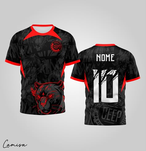 Sport Shirt Design, Soccer Kits, Gaming Shirt, Jersey Design, Sports Shirts, Shirt Designs, Branding, Illustrations, Red