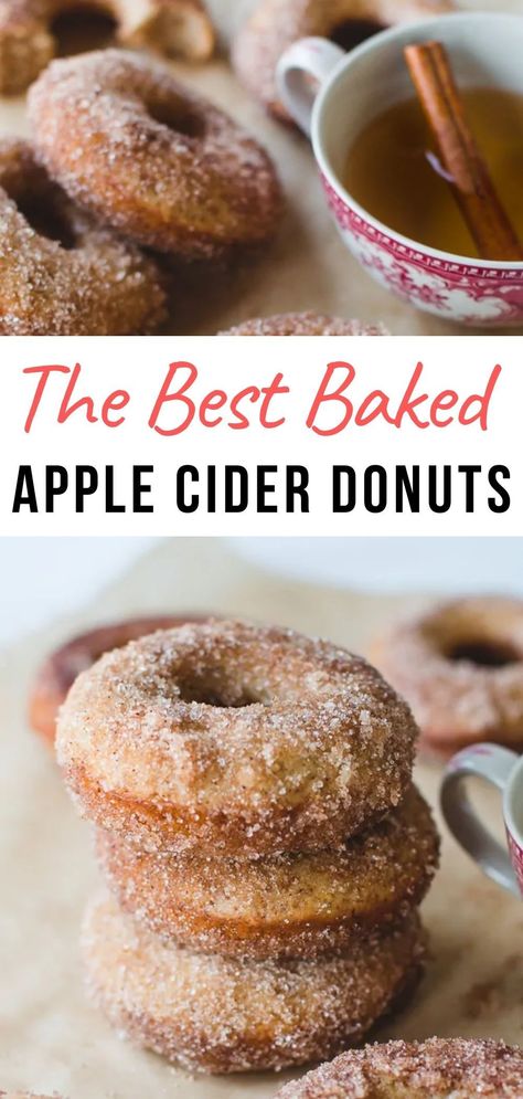 Apple Cider Doughnut Recipe, Ella Vegan, Cider Donuts Recipe, Apple Cider Donuts Recipe, Easy Baked Apples, Fried Apple, Apple Cider Donuts Baked, Donuts Donuts, Apple Donuts