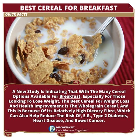 Start Your Day Off Right With a Bowl of Cereal Breakfast Nutrition, Cereal Breakfast, Easy Breakfast Options, Types Of Cereal, Best Cereal, Bowl Of Cereal, Quick And Easy Breakfast, Amazing Facts, Dietary Fiber