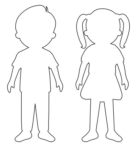 Printable Paper People Cutouts Person Cutout Template, Person Outline Templates, Printable People Figures, Person Outline Templates Free Printable, People Template Free Printable, Paper People Template, Paper Dolls Printable Templates Cut Outs, Doll Template Printables, Free Printable Paper Dolls Templates