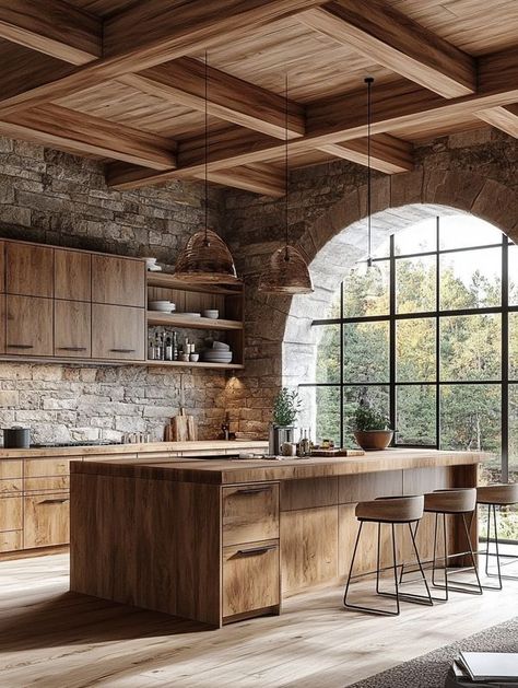 Home Decor ideas Rustic Wood Interior, Ceiling Details, Wood Interior Design, Ceiling Detail, Wood Ceiling, Stone Barns, Wood Interior, Farm Barn, Wood Interiors