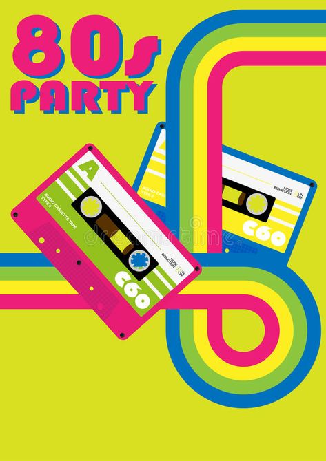 Retro Poster. 80s Party Flyer With Audio Cassette Tapes , #SPONSORED, #Party, #Retro, #Poster, #Cassette, #Tapes #ad 80s Posters, 80s Poster, 80's Party, Party Photo Backdrop, 80s Theme, New Retro Wave, 80s Party, Party Poster, Landscape Poster