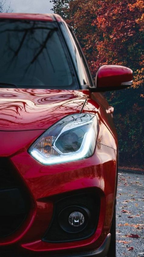 Red Swift Car Wallpaper, Swift Wallpaper Car, Red Swift Car, Suzuki Swift Aesthetic, Swift Car Wallpaper, Car Organization Hacks, Swift Car, New Suzuki Swift, Cars Decorations